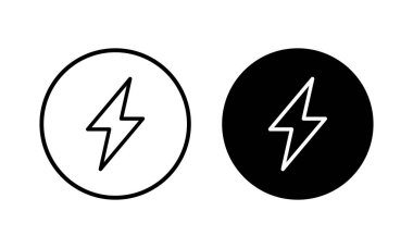Şimşek simgesi vektör illüstrasyonu. Elektrik işareti ve sembol. Güç simgesi. enerji işareti