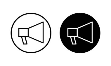 Megafon ikon vektör çizimi. Hoparlör işareti ve sembol