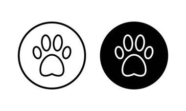 Paw simgesi vektör illüstrasyonu. Pençe izi ve sembol. köpek ya da kedi pençesi