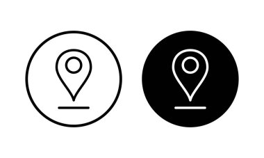 Pin simgesi vektör illüstrasyonu. Yer işareti ve sembol. hedef simgesi. harita iğnesi