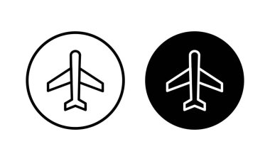 Düzlem ikonu vektör illüstrasyonu. Uçak işareti ve sembol. Uçuş taşıma sembolü. Seyahat işareti. uçak.