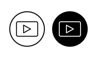 Simge vektör illüstrasyonunu çal. Düğme işareti ve sembolü çal