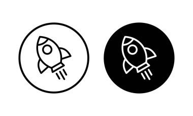 Roket ikon vektör illüstrasyonu. Başlangıç işareti ve sembol. roket fırlatma simgesi
