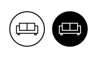 Koltuk simgesi vektör illüstrasyonu. Kanepe işareti ve sembol. mobilya simgesi