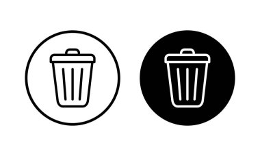 Çöp ikonu vektör illüstrasyonu. Çöp kutusu simgesi. İşareti ve sembolü sil.