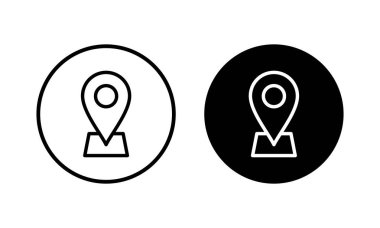 Adres simgesi vektör illüstrasyonu. Ev işareti ve sembol. nokta