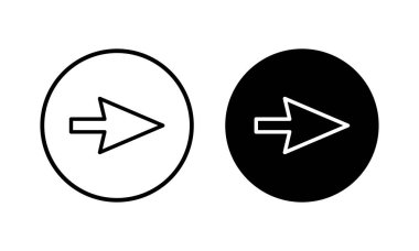 Ok simgesi vektör illüstrasyonu. Web tasarımı için ok işareti ve sembol.