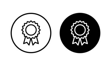 Rozet simgesi vektör çizimi. Ödül ikon vektörü. İşaret ve sembollere ulaşın. Damga