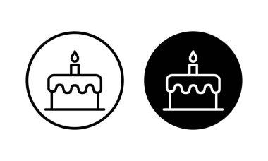 Kek simgesi vektör illüstrasyonu. Pasta işareti ve sembol. Doğum günü pastası simgesi