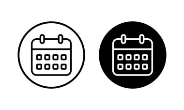 Takvim simgesi vektör illüstrasyonu. Takvim işareti ve sembol. Simge simgesini ayarla