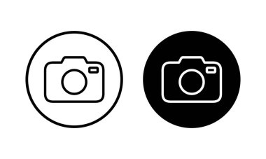 Kamera simgesi vektör illüstrasyonu. Fotoğraf makinesi işareti ve sembol. fotoğrafçılık simgesi.