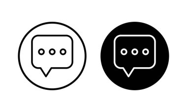 Sohbet ikonu vektör illüstrasyonu. Konuşma balonu işareti ve sembol. Yorum simgesi. ileti