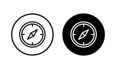 Pusula simgesi vektör illüstrasyonu. ok pusula simgesi işareti ve sembolü