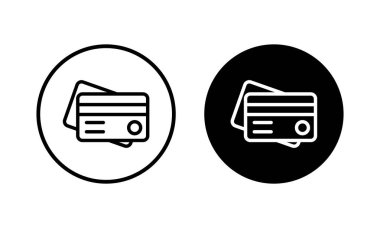 Kredi kartı ikonu vektör illüstrasyonu. Kredi kartı ödeme imzası ve sembolü