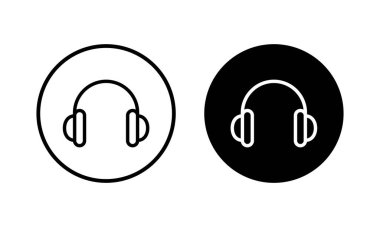 Kulaklık ikonu vektör illüstrasyonu. Kulaklık işareti ve sembol