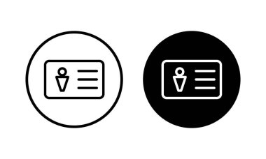 Lisans simgesi vektör illüstrasyonu. Kimlik kartı simgesi. Sürücü ehliyeti, personel kimlik kartı 