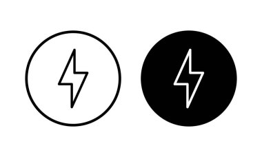 Şimşek simgesi vektör illüstrasyonu. Elektrik işareti ve sembol. Güç simgesi. enerji işareti