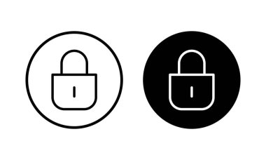 Simge vektör illüstrasyonunu kilitle. Asma kilit işareti ve sembol. Şifreleme simgesi. Güvenlik sembolü