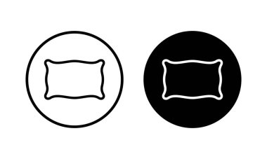 Yastık simgesi vektör çizimi. Yastık işareti ve sembol. Rahat yumuşacık yastık.