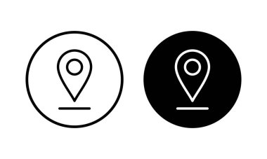 Pin simgesi vektör illüstrasyonu. Yer işareti ve sembol. hedef simgesi. harita iğnesi