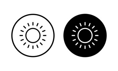 Güneş ikonu vektör illüstrasyonu. Parlaklık işareti ve sembol.