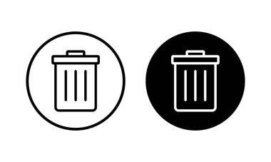 Çöp ikonu vektör illüstrasyonu. Çöp kutusu simgesi. İşareti ve sembolü sil.