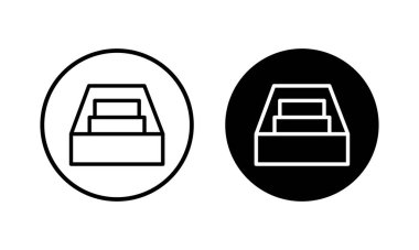 Dizin simgesi illüstrasyonunu arşivle. Belge vektör simgesi. Depolama simgesini arşivle.