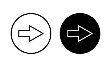 Ok simgesi vektör illüstrasyonu. Web tasarımı için ok işareti ve sembol.