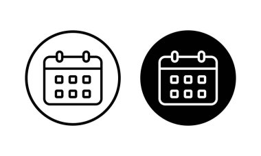 Takvim simgesi vektör illüstrasyonu. Takvim işareti ve sembol. Simge simgesini ayarla