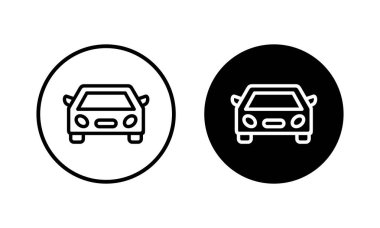 Araba ikonu vektör illüstrasyonu. Araba işareti ve sembol. küçük sedan
