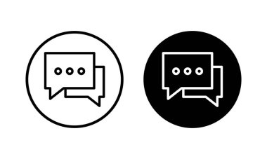 Sohbet ikonu vektör illüstrasyonu. Konuşma balonu işareti ve sembol. Yorum simgesi. ileti