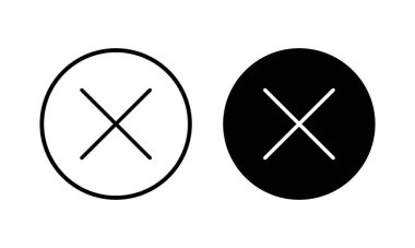 Simge vektör çizimini kapat. İşareti ve sembolü sil. çapraz işaret