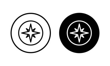 Pusula simgesi vektör illüstrasyonu. ok pusula simgesi işareti ve sembolü