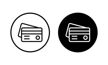 Kredi kartı ikonu vektör illüstrasyonu. Kredi kartı ödeme imzası ve sembolü