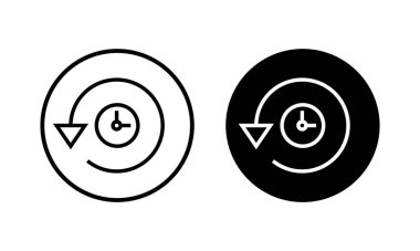 Tarih ikonu vektör illüstrasyonu. Son olay geçmişi işareti ve simgesi