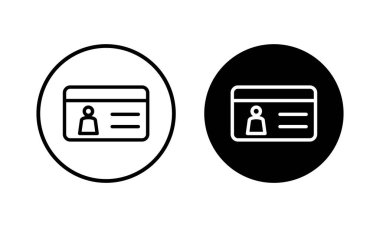 Lisans simgesi vektör illüstrasyonu. Kimlik kartı simgesi. Sürücü ehliyeti, personel kimlik kartı 