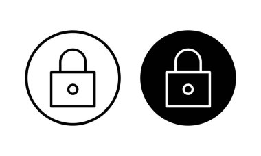 Simge vektör illüstrasyonunu kilitle. Asma kilit işareti ve sembol. Şifreleme simgesi. Güvenlik sembolü