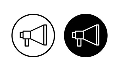 Megafon ikon vektör çizimi. Hoparlör işareti ve sembol