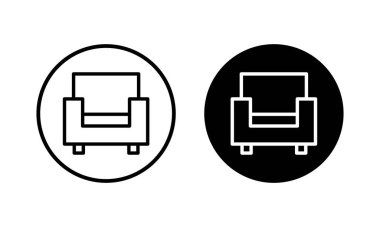 Koltuk simgesi vektör illüstrasyonu. Kanepe işareti ve sembol. mobilya simgesi