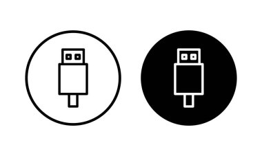 Usb simge vektör illüstrasyonu. Flaş disk işareti ve sembol. Flash disk işareti.