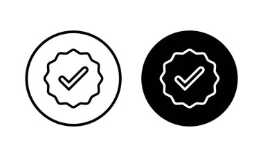 Doğrulanmış ikon vektör illüstrasyonu. Doğrulama işareti. onaylanmış işaret ve sembol