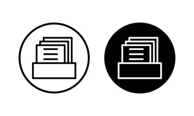 Dizin simgesi illüstrasyonunu arşivle. Belge vektör simgesi. Depolama simgesini arşivle.