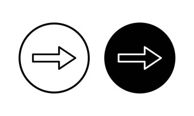 Ok simgesi vektör illüstrasyonu. Web tasarımı için ok işareti ve sembol.