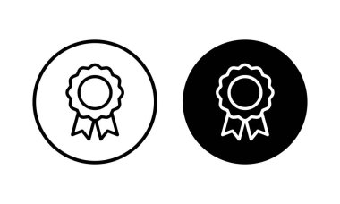 Rozet simgesi vektör çizimi. Ödül ikon vektörü. İşaret ve sembollere ulaşın. Damga