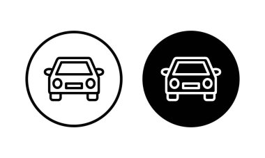 Araba ikonu vektör illüstrasyonu. Araba işareti ve sembol. küçük sedan