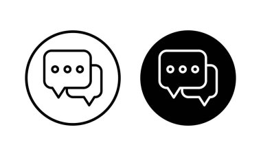 Sohbet ikonu vektör illüstrasyonu. Konuşma balonu işareti ve sembol. Yorum simgesi. ileti