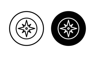 Pusula simgesi vektör illüstrasyonu. ok pusula simgesi işareti ve sembolü