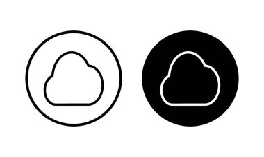 Bulut simgesi vektör çizimi. bulut işareti ve sembol