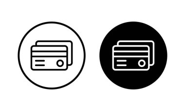 Kredi kartı ikonu vektör illüstrasyonu. Kredi kartı ödeme imzası ve sembolü