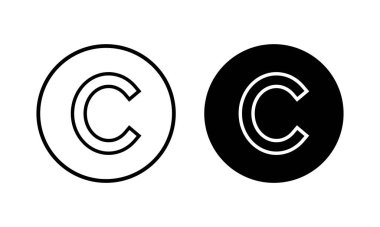 Telif hakkı ikon vektör illüstrasyonu. telif hakkı işareti ve sembol